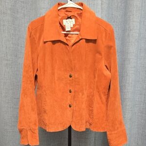 Live a Little Vibrant Orange Leather Jacket Size Large